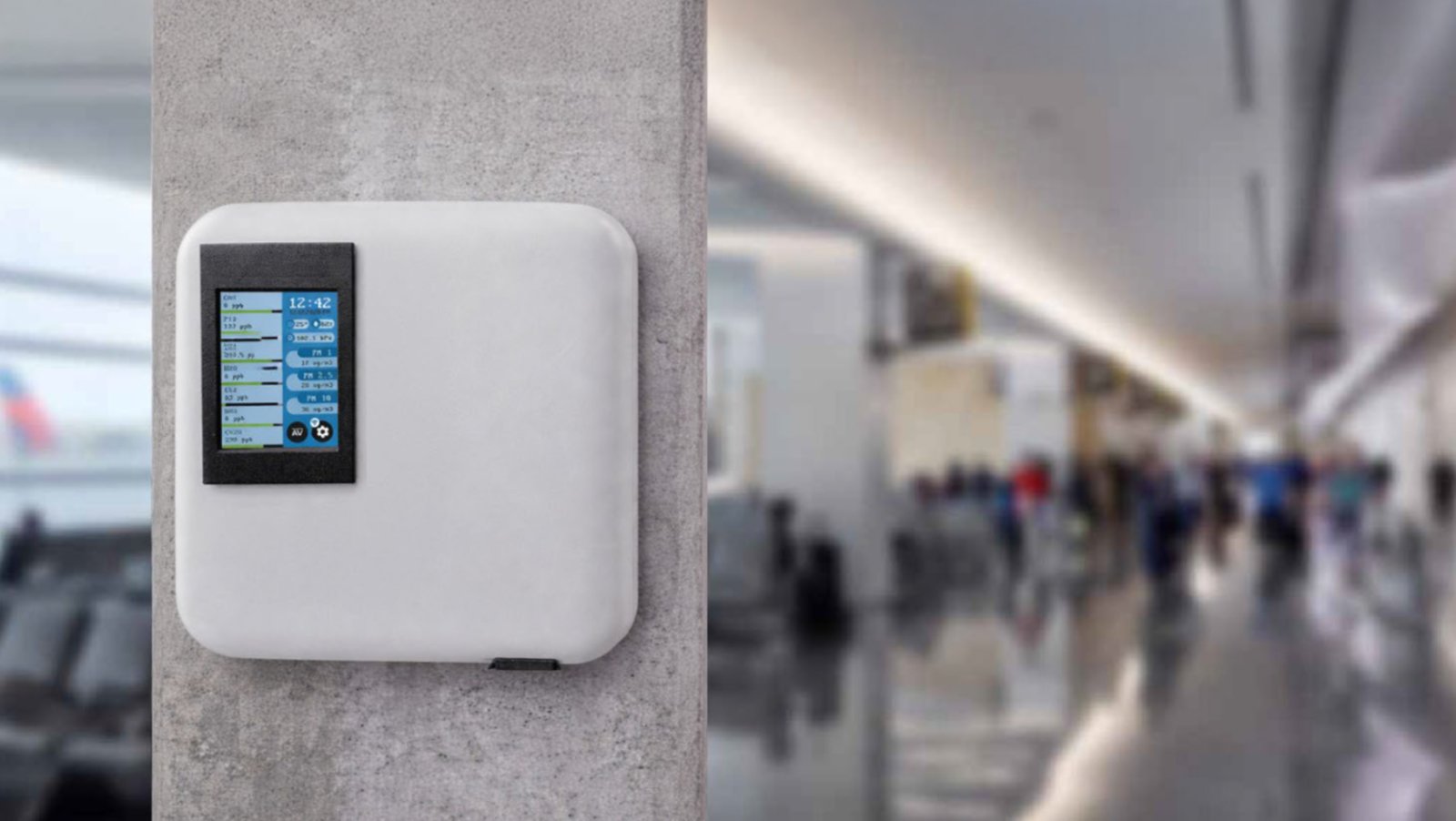 Scentroid AQmini wall-mounted indoor air quality monitor with display