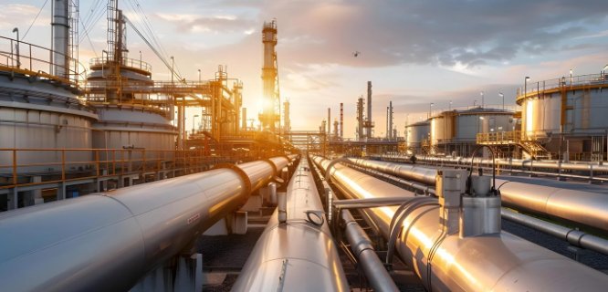 Oil and gas facility where drone mercury monitoring is used