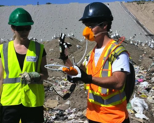 Portable Olfactometer Infield Photo in landfill