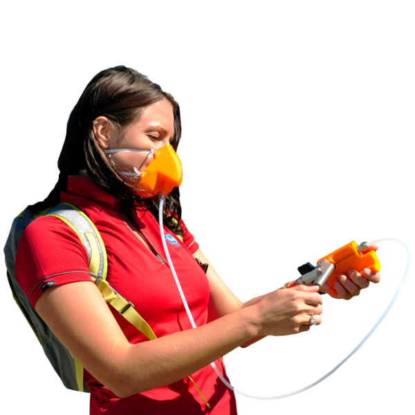Portable Olfactometer SM100 Hero Photo Woman Using Odor Odour Mask